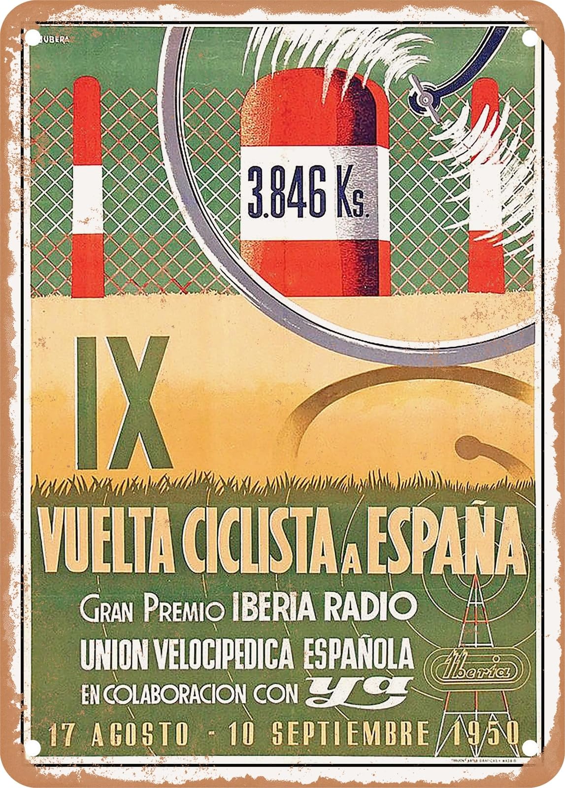METAL SIGN - 1950 9th Tour of Spain Vintage Ad home decor