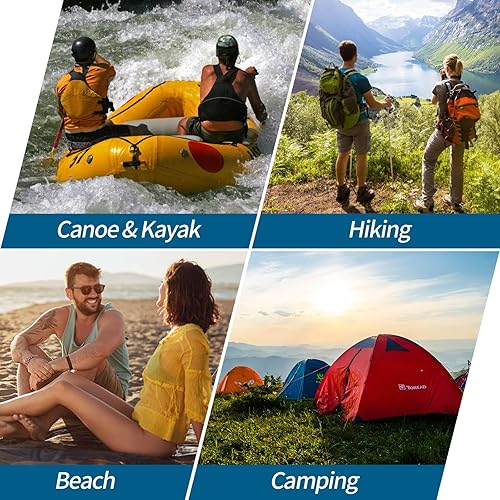 Miniatura 6 de Mochila seca de 20 L, impermeable, kayak, con bolsa para la cintura y funda para teléfono, mochila impermeable para kayak, playa, rafting, canotaje,