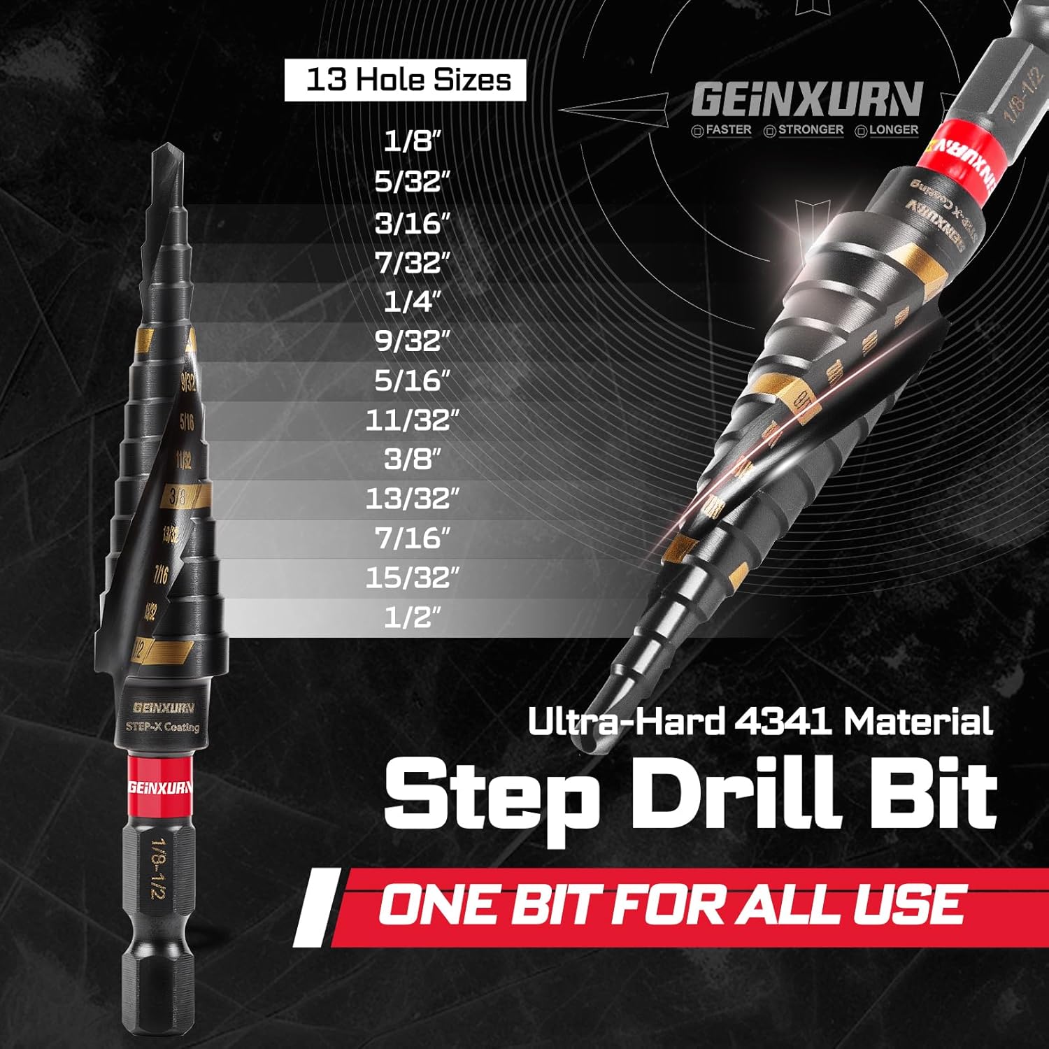 58Pcs Screwdriver Set Include 54Pcs Impact Screwdriver Bits Set, Mini Wrench, Step Drill, 1/4”Socket Adapter and Impact Bit Extension with Tool Box for Home Repairs DIY - Image 4