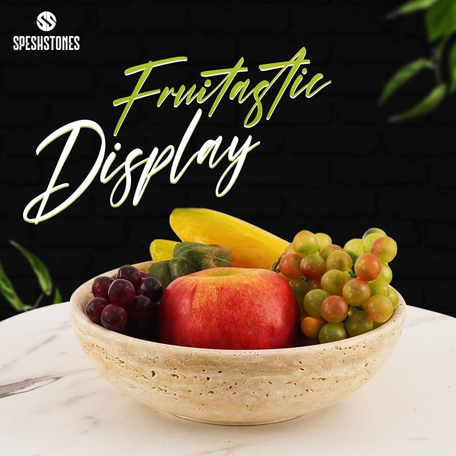 Amazon | SPESHSTONES 大理石フルーツボウル 8インチ ハンドメイド