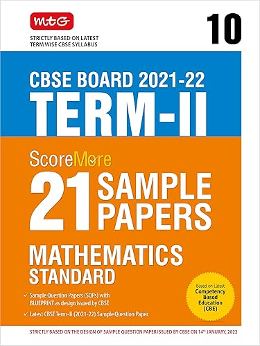 MTG ScoreMore 21 Sample Papers for CBSE Term 2 Class 10 Mathematics Standard, based on Latest Sample Paper, blueprint and marking scheme released by CBSE on 14th January 2022