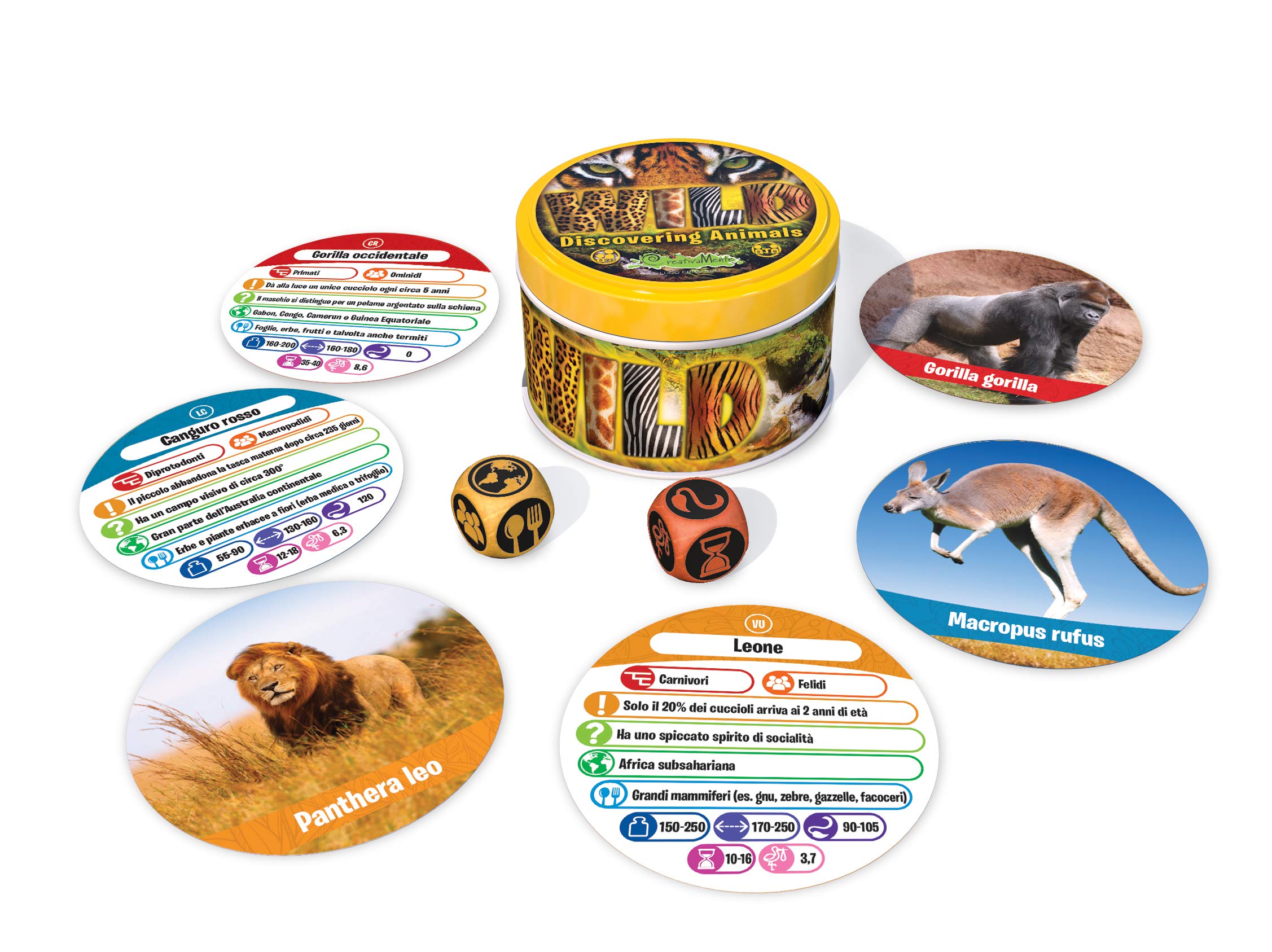 CreativaMente Wild - Gioco Di Carte Sugli Animali E Mammiferi