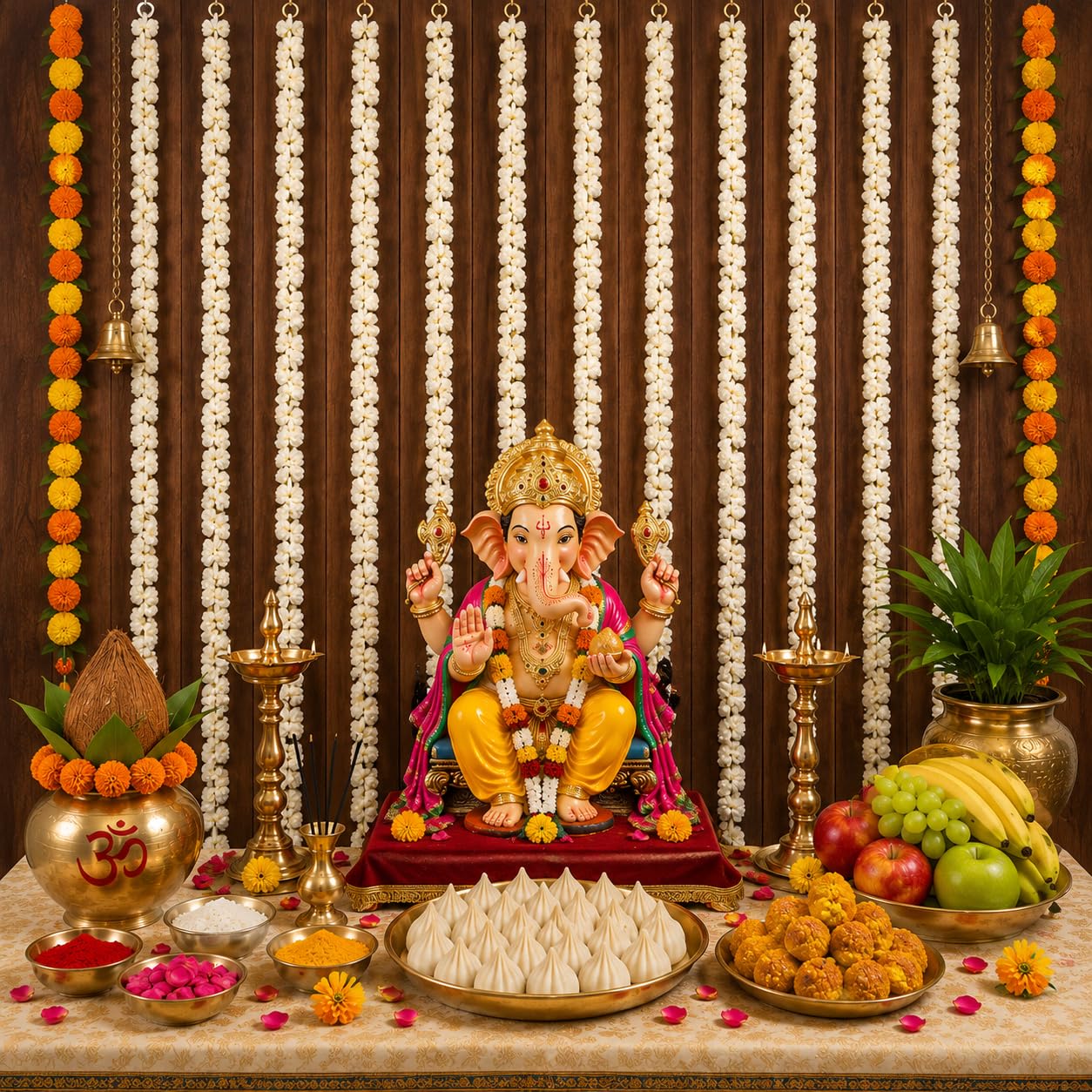 Mogra Jasmine Toran Garland - Diwali Home Decor -2 Mogra Jasmine Toran Garland - Diwali Home Decor -2