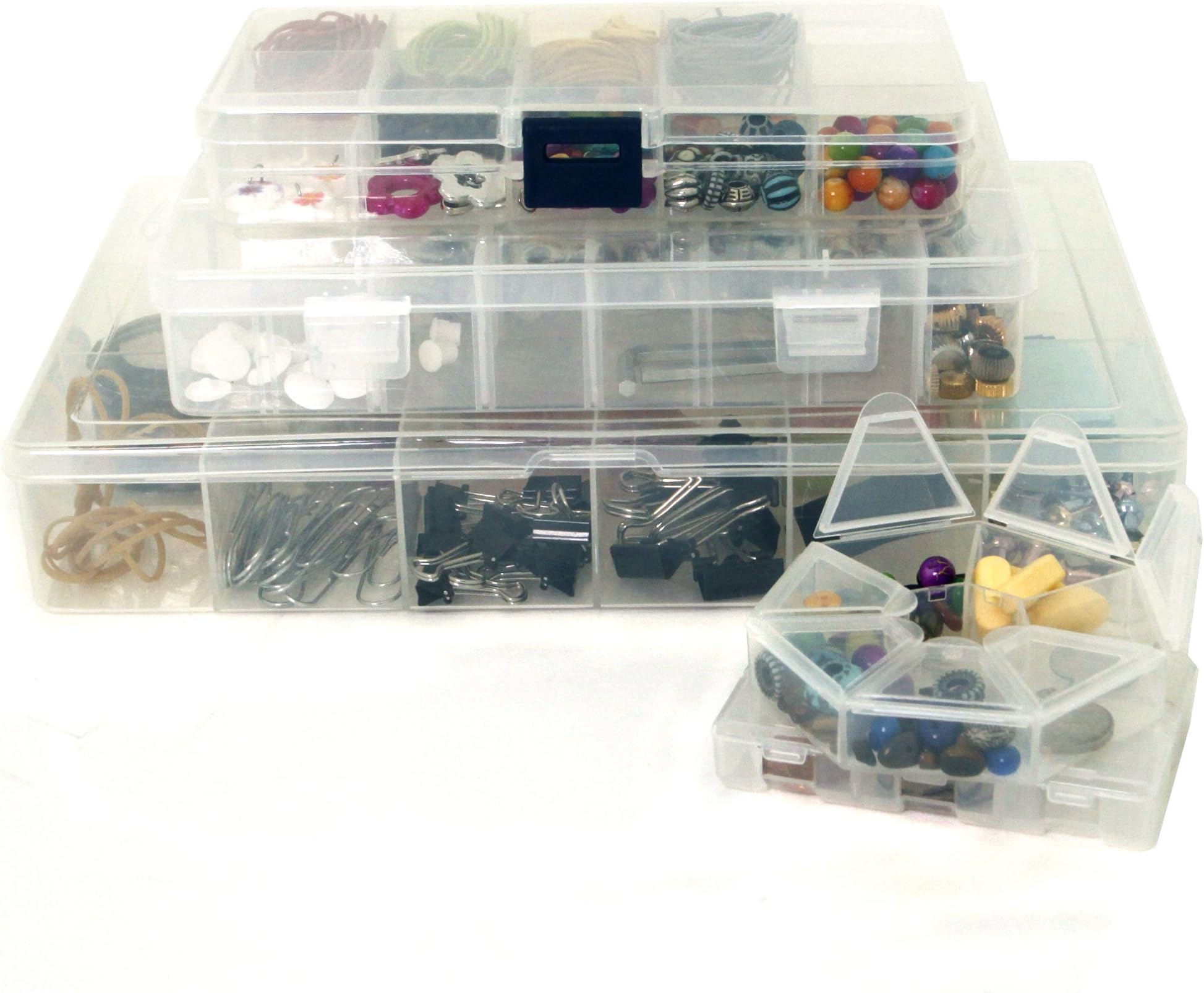 Craft Storage Organizer Bundle – 5 PCS Craft Bead School Supply Sewing Art Organizer Containers – Impact Resistant Storage Organization