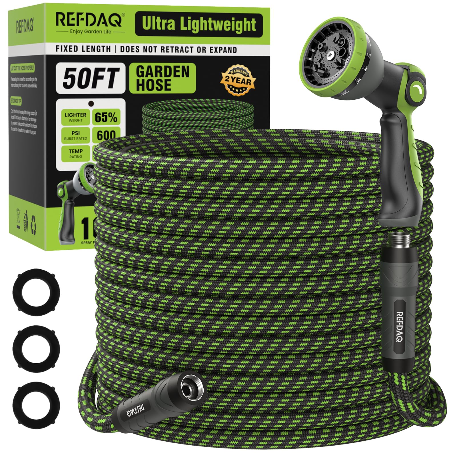 REFDAQ Flexible Lightweight Garden Hose (50FT)