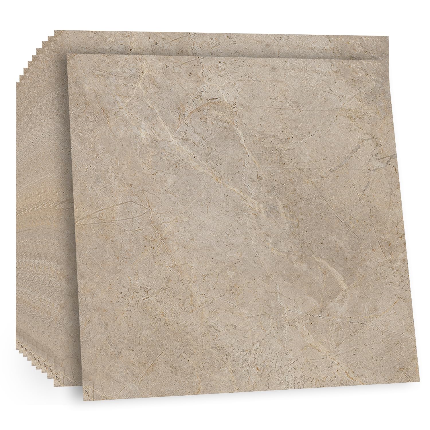 TOARTi Dark Beige Floor Tile Peel and Stick Vinyl Flooring 10 Pcs 12x12in