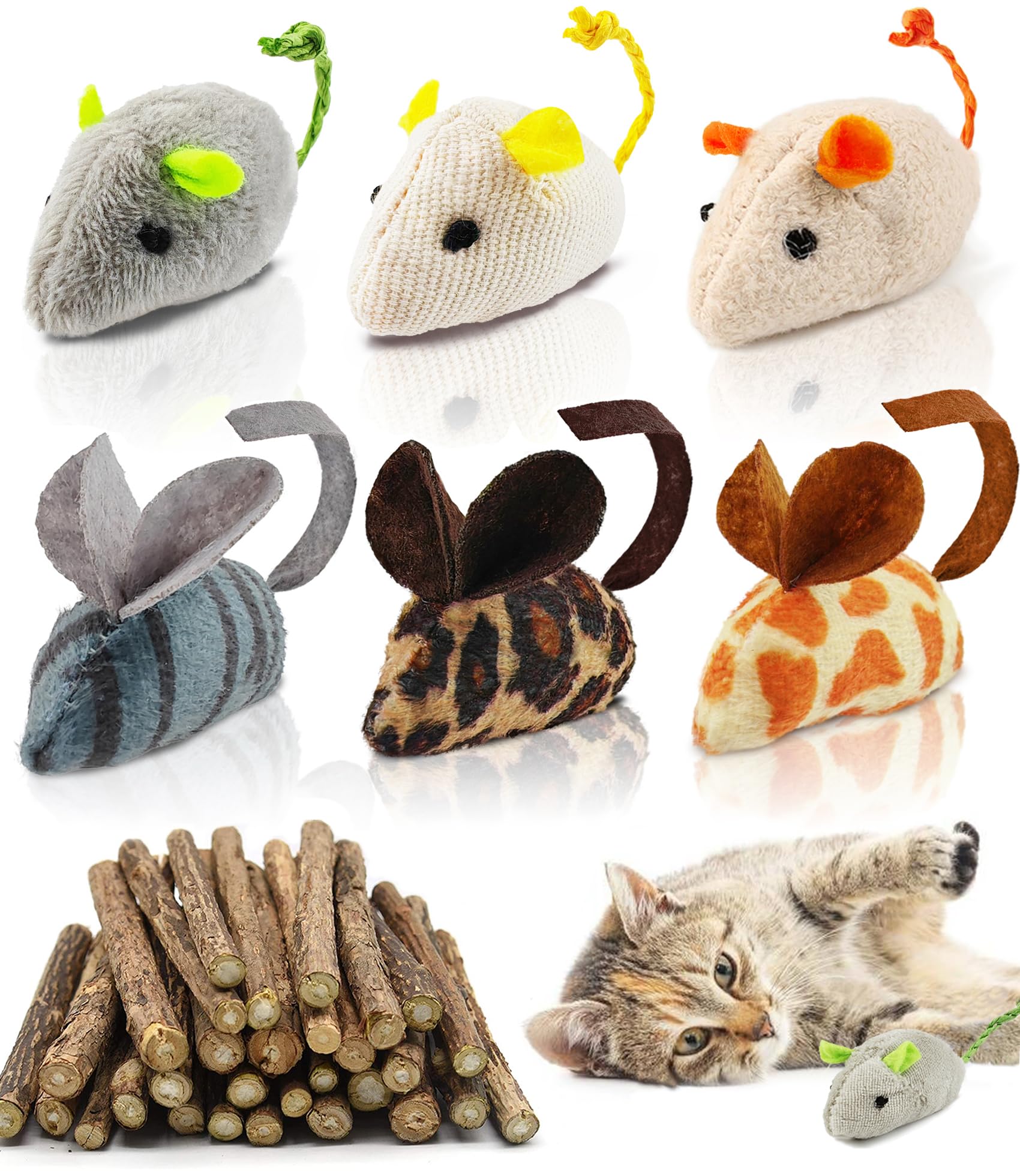 Palitos de Hierba, Masticar Palos Gato, Catnip Gatos, Matatabi para Gatos, Gato para Aliviar el Aburrimiento de los Gatos y Limpiar los Dientes