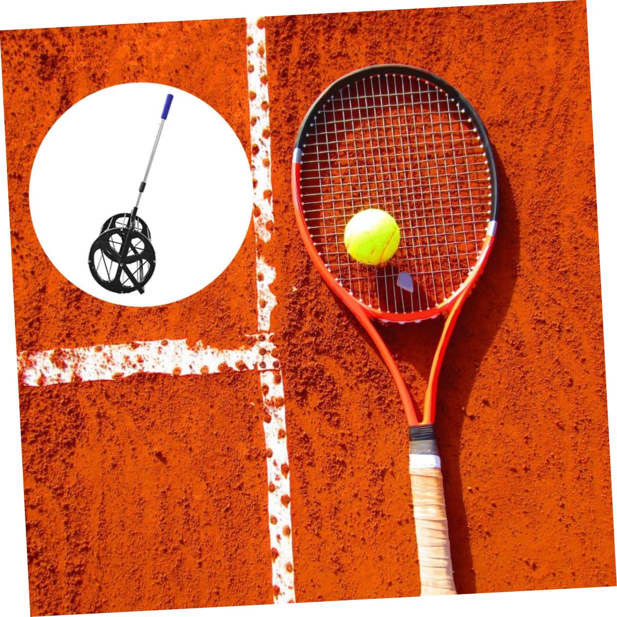 Raccoglipalline Tennis Regolabile, Capienza 55 Palline, Nylon e Metallo | 1, 85kg, Autoportante, per Allenamento e Tornei di Tennis, Cesta per Raccolta