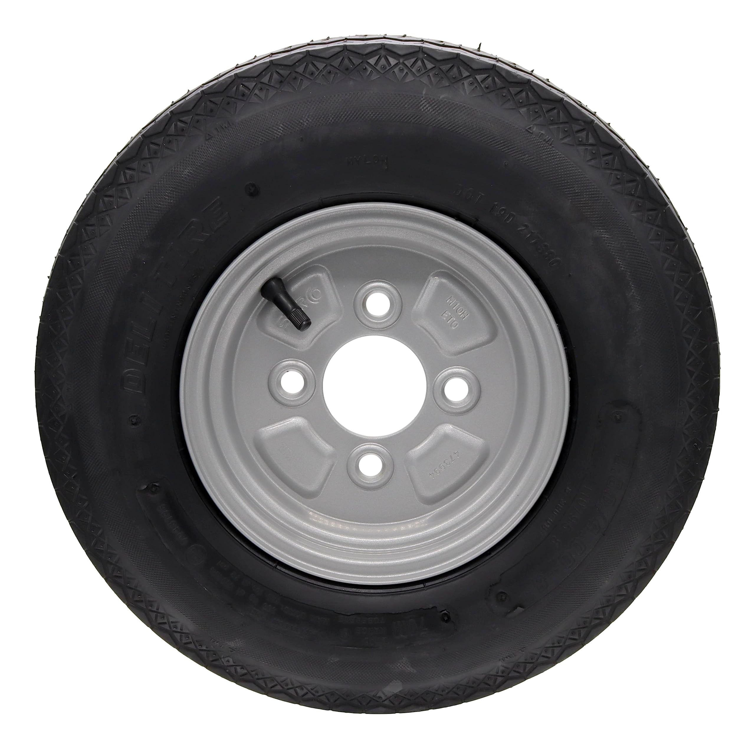 trailer parts4u Deli Roue de rechange pour remorque 4.00-8 4.80-8 4PR 62M pour roue complète Stema DDR Grand trou central ou seul 8 pouces