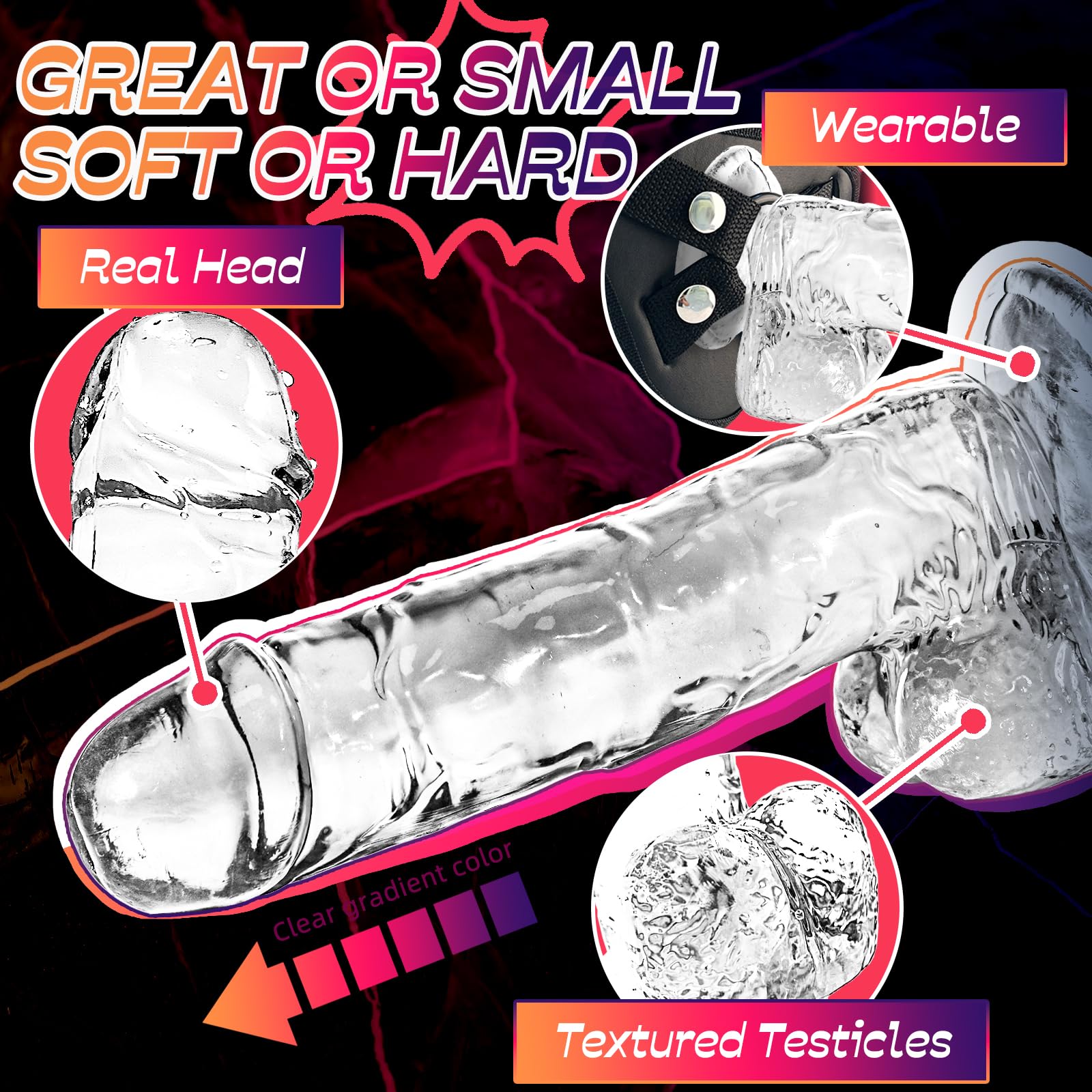 Small Realistic Clear 6 inch Cute Dildo,Adult Sex Toy with Suction Cup Dildo, Suitable for Beginner Women/Men/Gay with Thin and Slim Poke, can be Use for G-spot and Anal: Clear Dildo