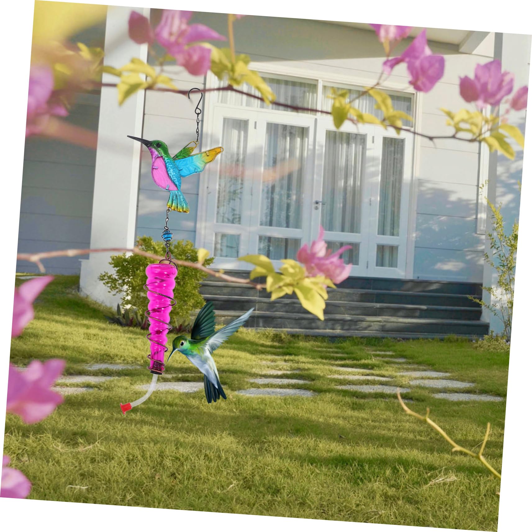 BESPORTBLE 4piezas Comedero Colgante De para Pájaros Alimentador Decorativo De Jardín Bebedero De Hierro para Exteriores Instalación y Limpieza Diseño para Agua y