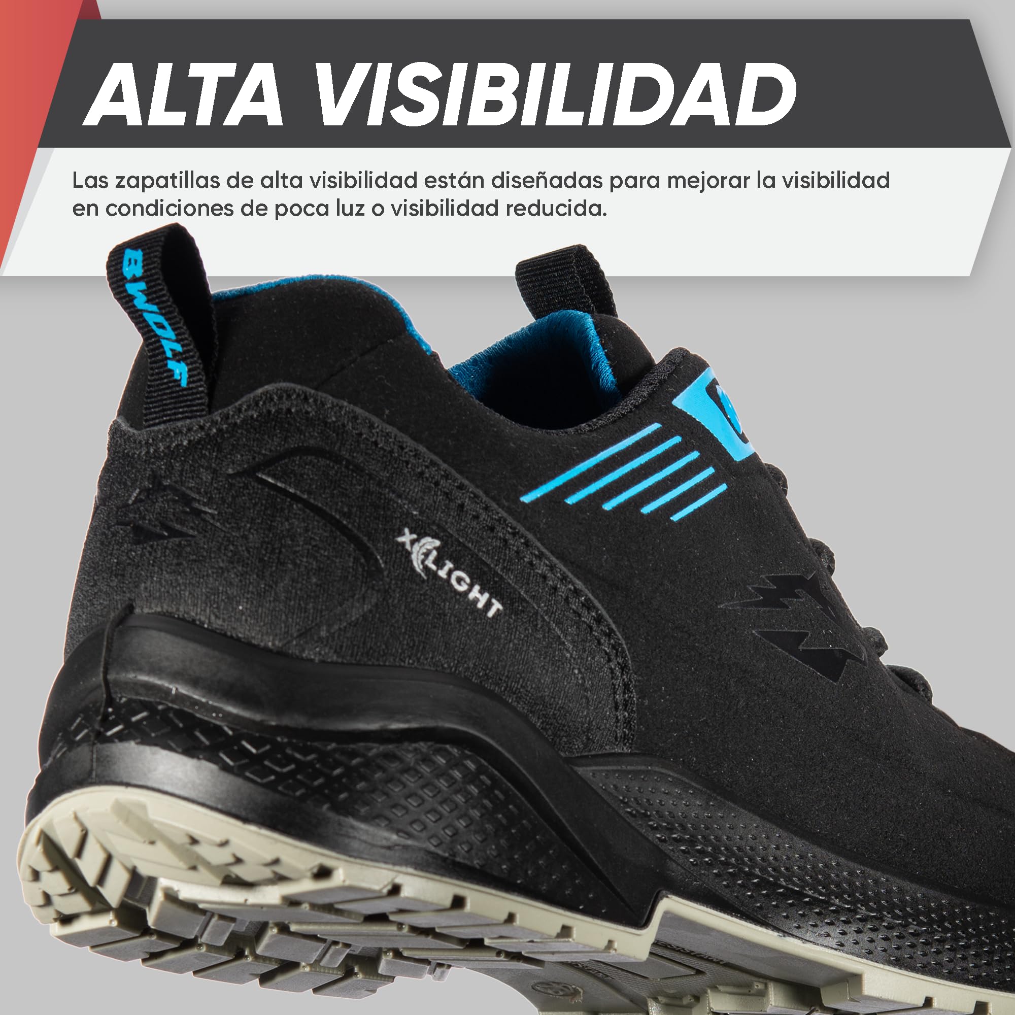 BWOLF Noir S3S ESD Zapatos de Seguridad Hombre – Puntera Compuesta, Suela de Kevlar, Antideslizantes e Impermeables al Aceite – Calzado de Trabajo