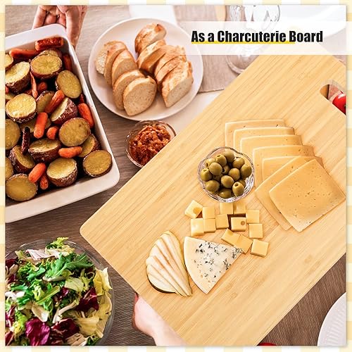 Miniatura 6 de 6 tablas de cortar gruesas de bambú a granel, tabla de cortar de madera para servir tablas de charcutería para grabado láser, día de la madre, boda,