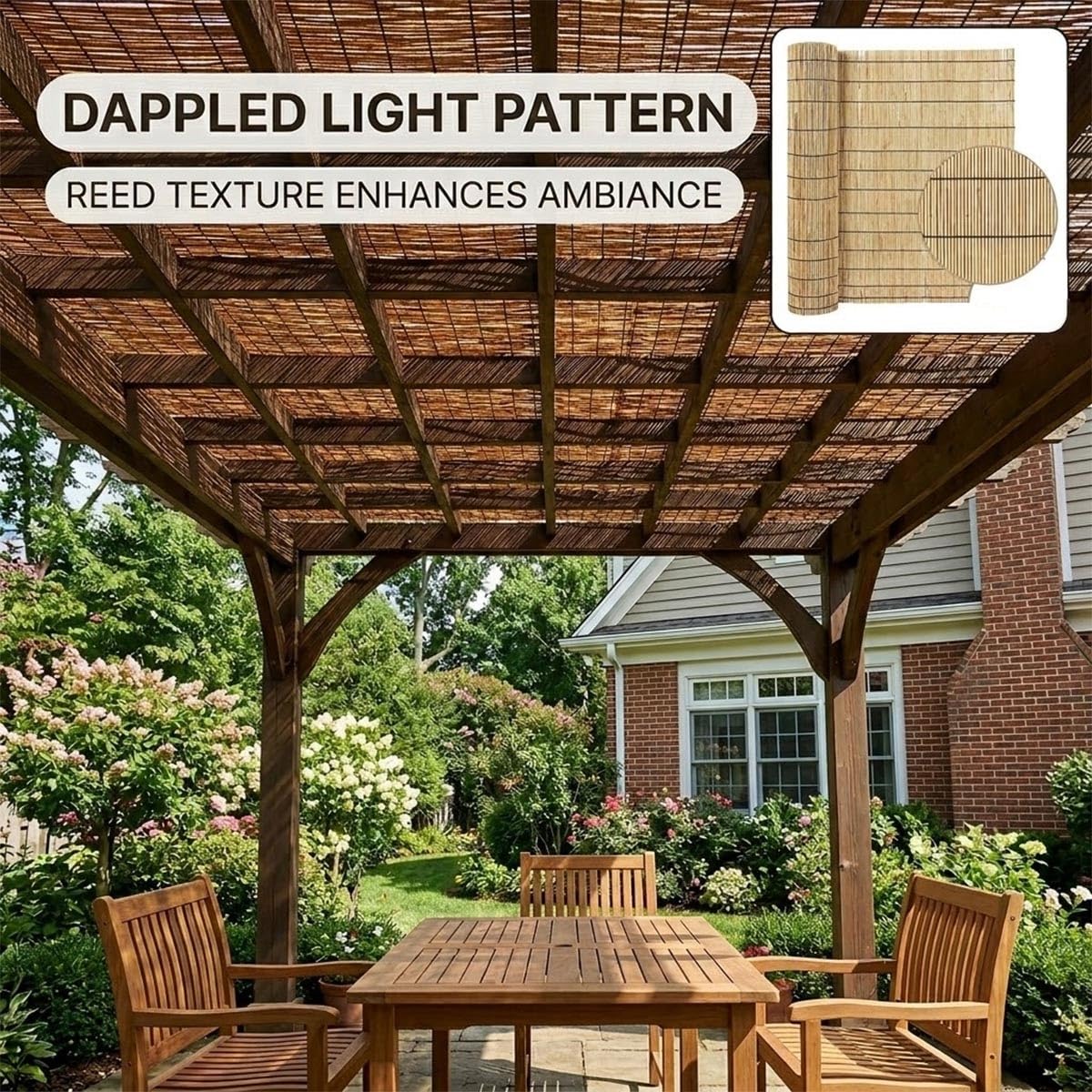 Générique Brise Vue Balcon Canisse en Roseau Naturel 1.0mx5.0m Canisse Bambou Brise Vue, Cache Vue et Pare Vue Occultant pour Clôture Terrasse Palissade Jardin Extérieur Résistante aux Intempéries