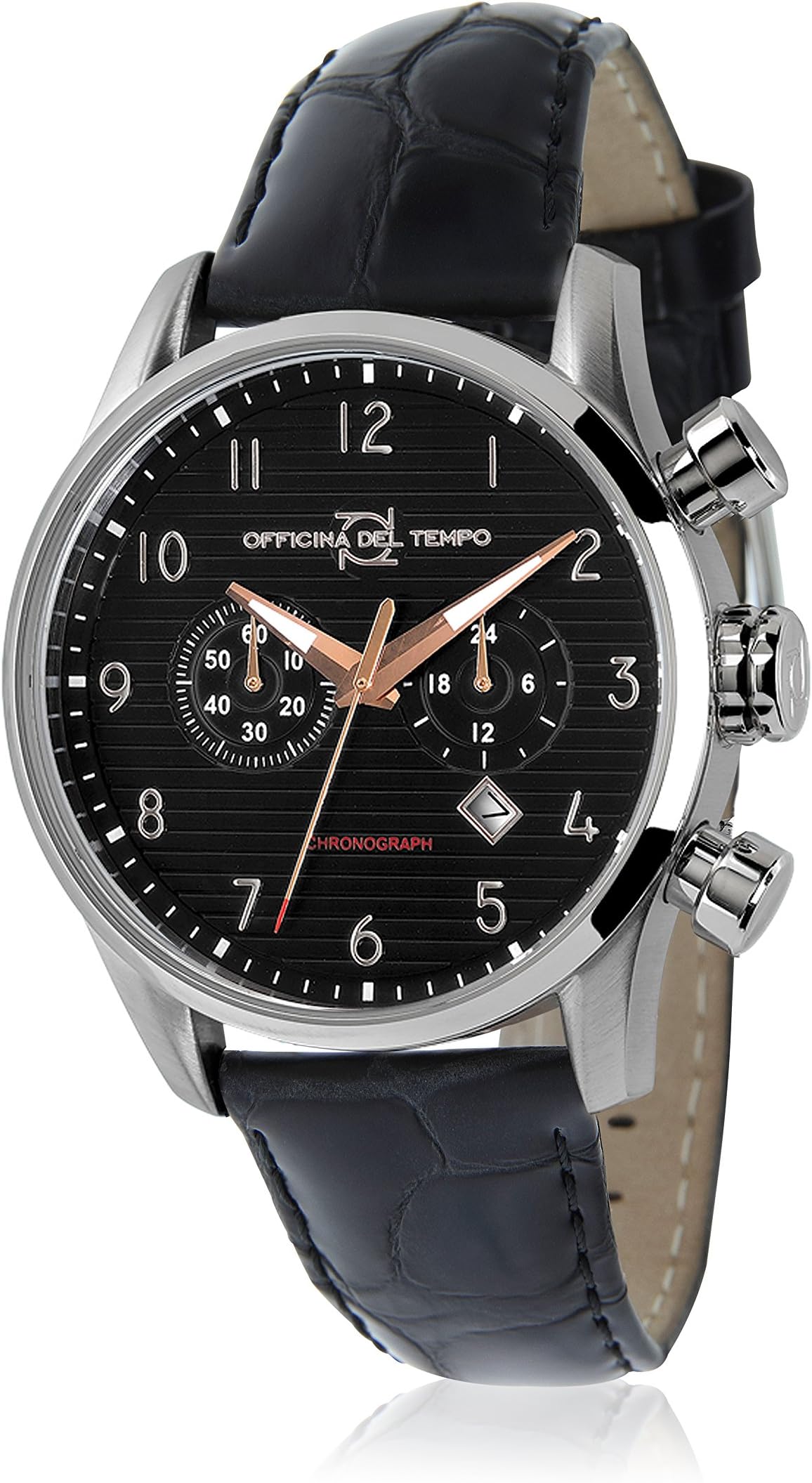 Officina del Tempo Watch Analogue Display and Strap OT1033-110NGP_Nero
