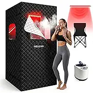 Upgraded Sauna Box, Infrared Sauna for Home, Portable Steam Sauna Tent with 1000W 2.5L Steamer Heater, Indoor Sauna Room for Relaxation, 2.6’ x 2.6’ x 5.9’