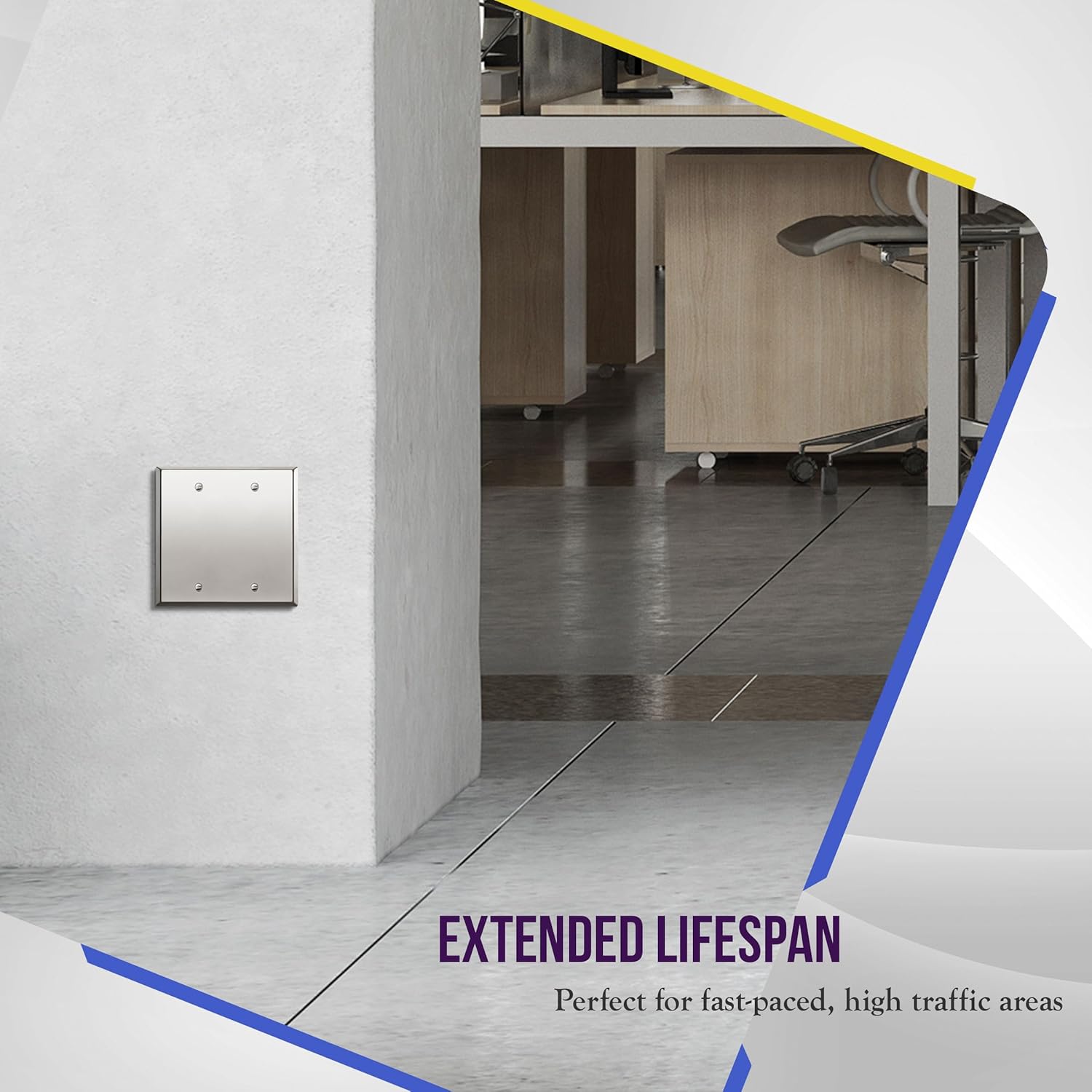 ENERLITES Blank Device Metal Wall Plate, Stainless Steel 201, Corrosion Resistant, Size 2-Gang 4.50" x 4.57", 7702-PC-2PCS, Polished Chrome, Silver, 2 Pack
