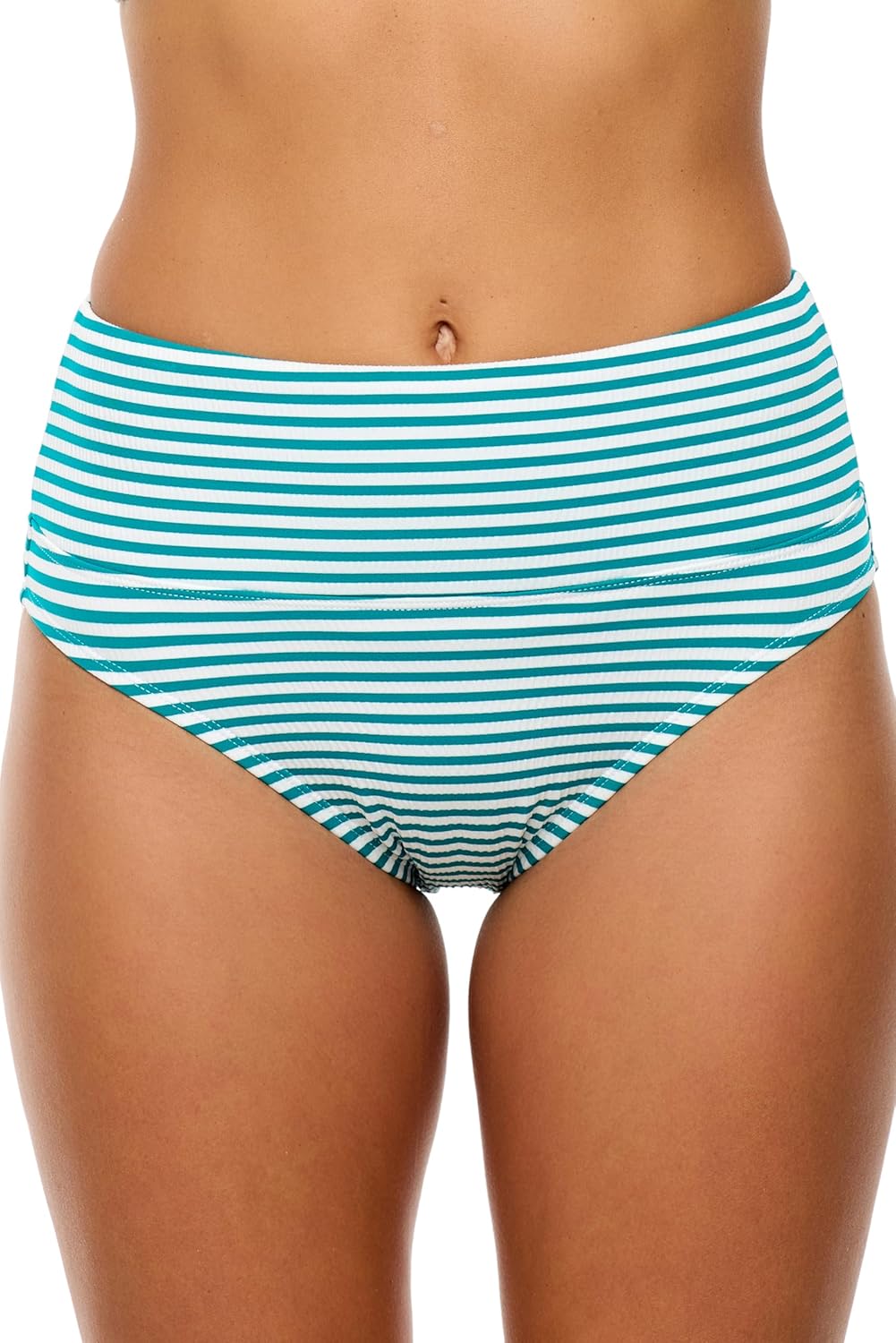 Next by Athena Womens Coronado Stripe Harmony Highwaist Bikini Swim Bottom