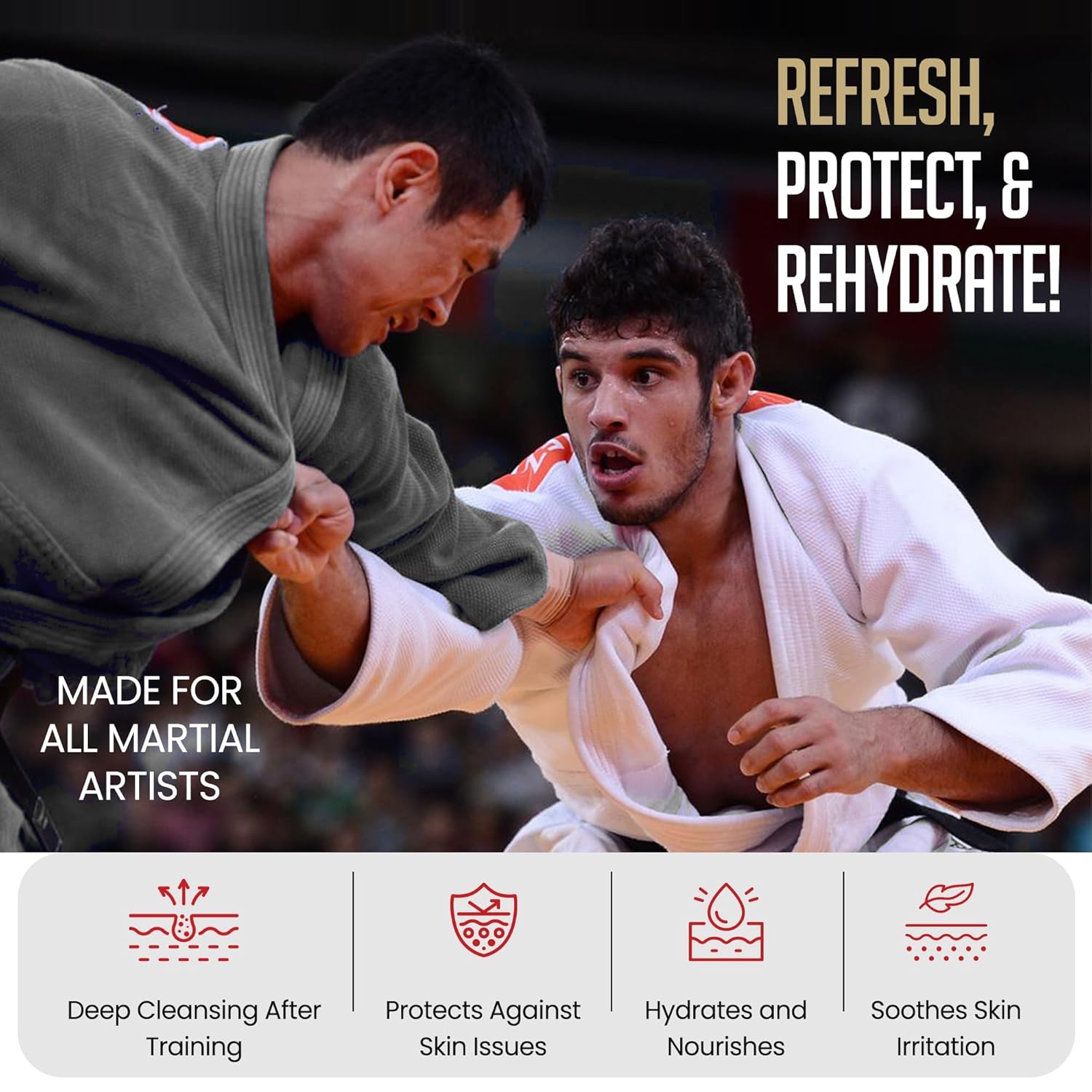 Grapple Guard Tea Tree Body Wash for Men and Women - All Natural Body Wash/Soap with Citrus Scent, Neem & Rosemary Oils for Grappling Enthusiasts, Jiu Jitsu, MMA, & Judo Athletes, 10 oz