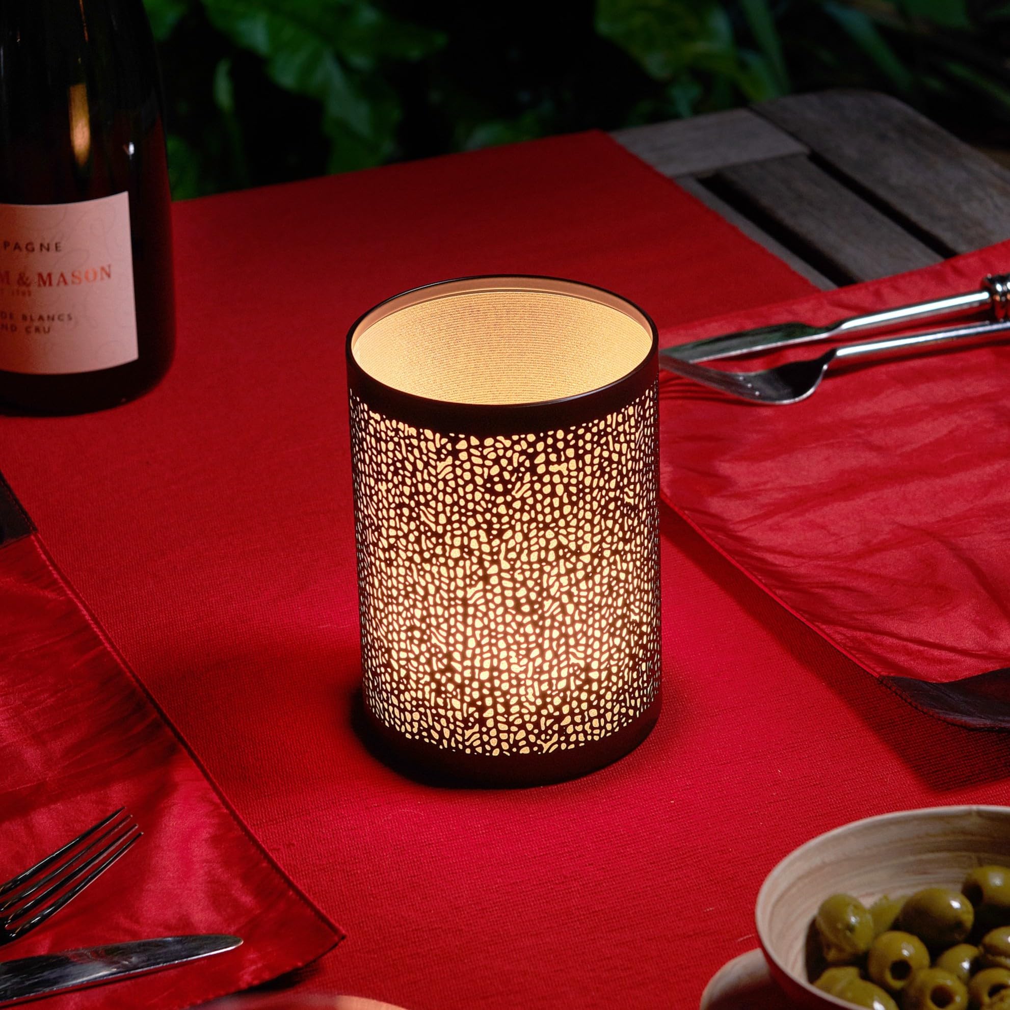 Auraglow Black Rechargeable Wireless Led Table Lamp With Remote – Battery-Powered, Dimmable, Colour-Changing, Cordless For Restaurants, Bars & Homes (, 1 Lamp, 1 Light Source, 1 Remote)