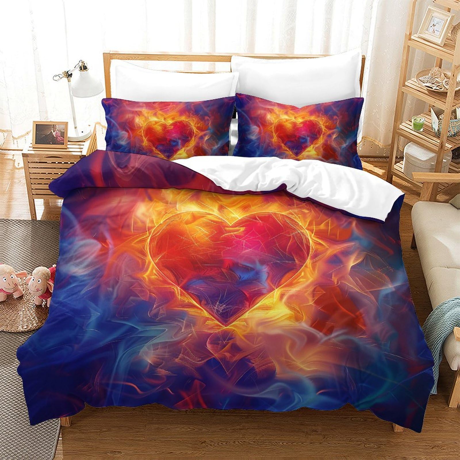 Housse de couette respirant 220x240cm en microfibre douce avec fermeture éclair lits enfants
