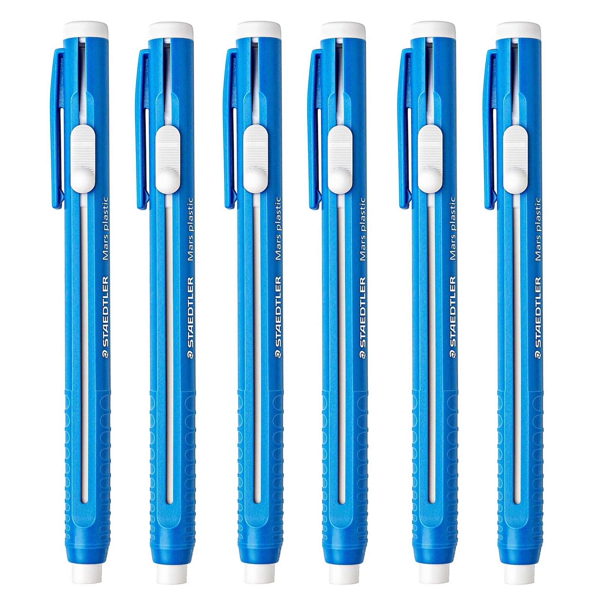 STAEDTLER 528 50 Mars Plastic Stick Propelling Graphite Eraser (6), Blue