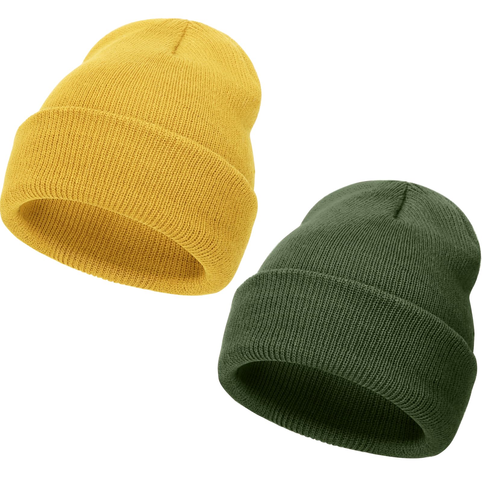 DRESHOW Winter Beanie Hat for Women Turn up Slouch Knit Beanie Hats Warm Woolly Hat
