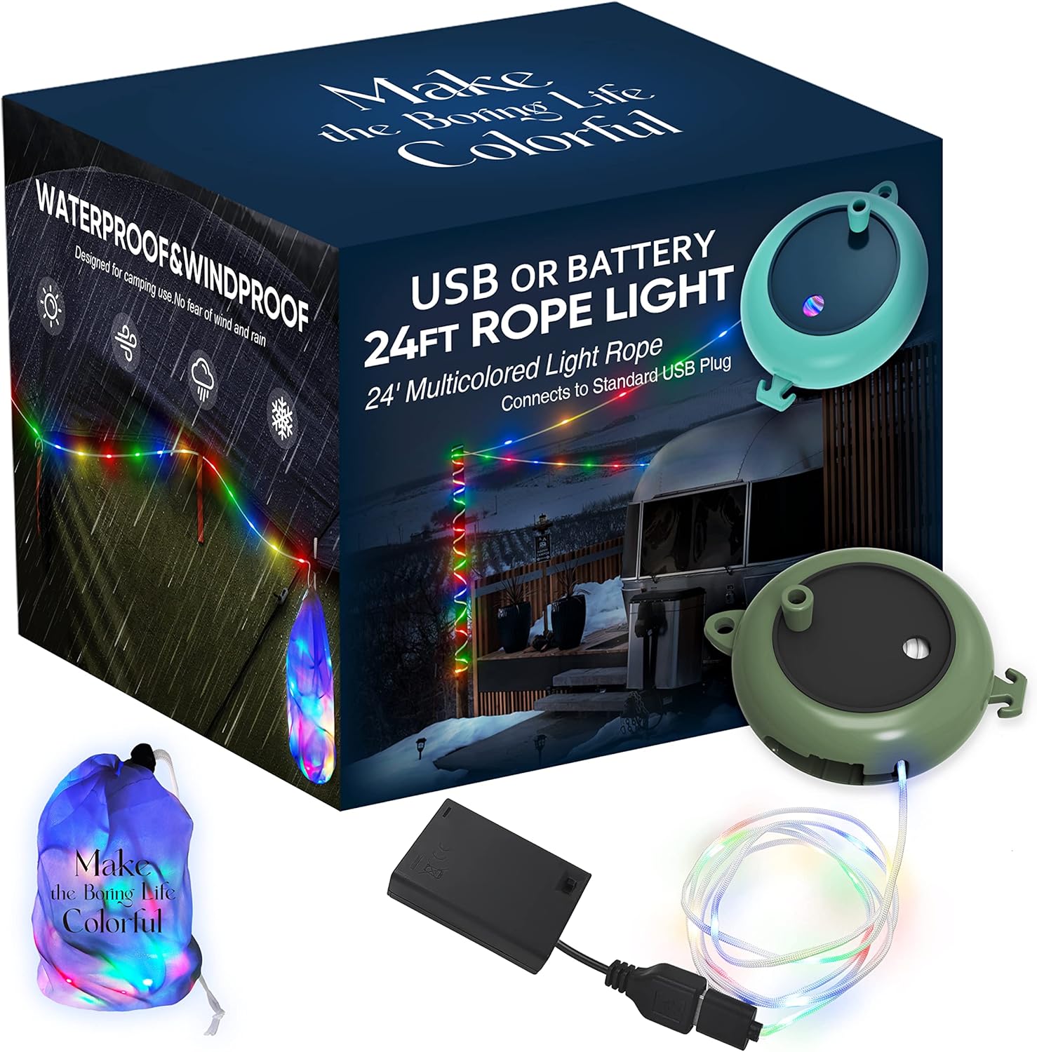 Nianjida Camper LED Rope Lights Battery Operated with