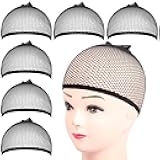 6PCS Wig Cap, 6PCS Black Mesh Wig Cap Net, Closed End Hair Mesh Net, Liner Weaving Caps for Women, Men, Kids, Wig Caps for Halloween, Cosplay