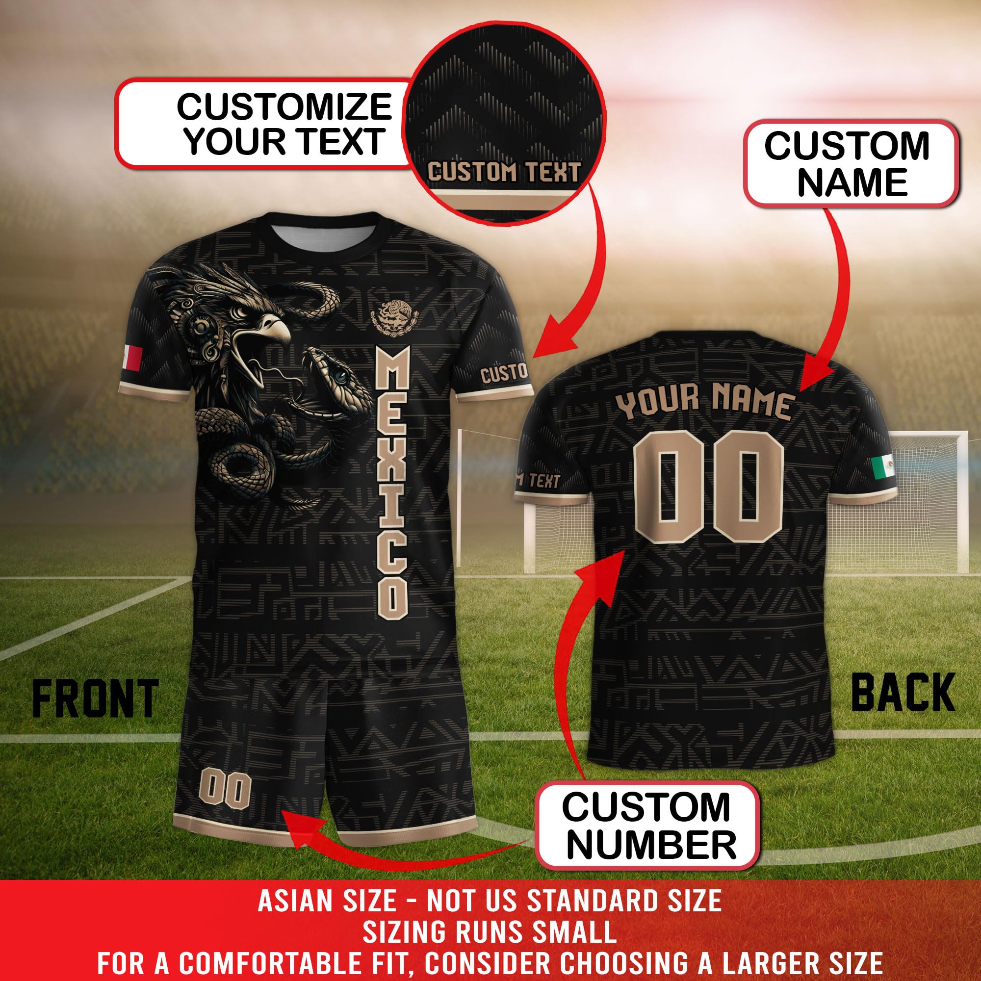 Custom Mexican Soccer Jersey, Vintage Soccer Jerseys for Men, Customized Jersey De Mexico, Mexico Jersey Men 1