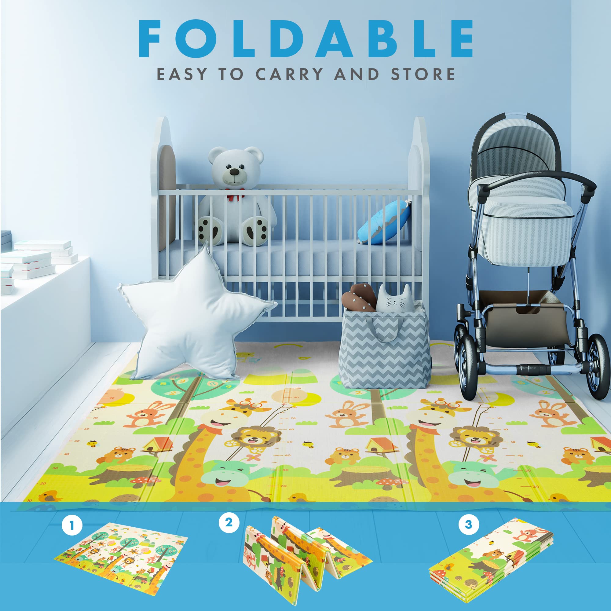 Trendcool Alfombra Bebe Acolchada Plegable. Colchoneta Bebe Suelo. Suelo Goma Eva 1,8/1,5x2m. l. (Small 1,5 m) — view 5