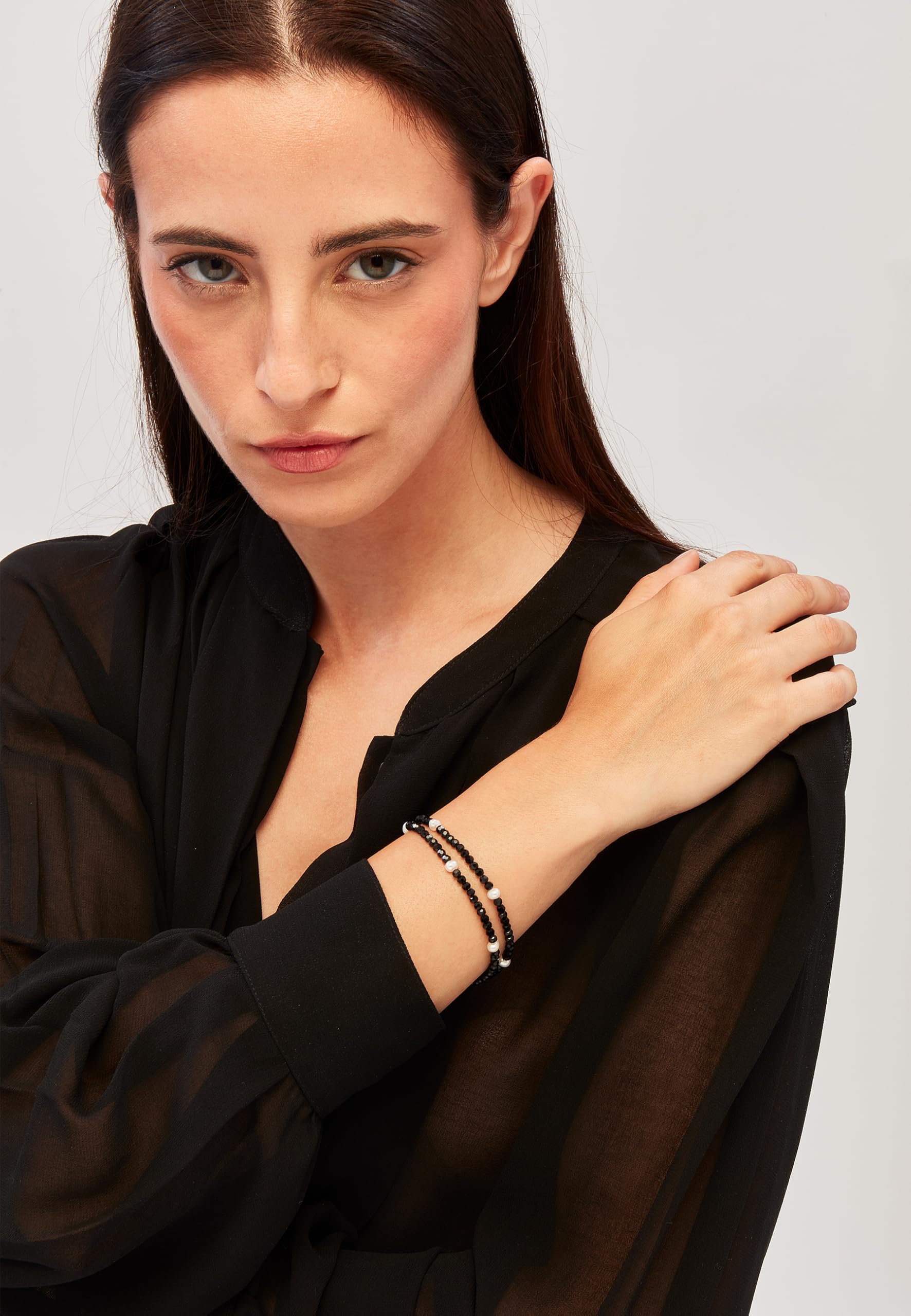 Breil, Collezione Magnetica System, Bracciale Donna a Due Catene con Pietre Naturali, Chiusura con Magnete, Compatibile con Tutti gli Elementi Magnetica System, Idea Regalo Donna