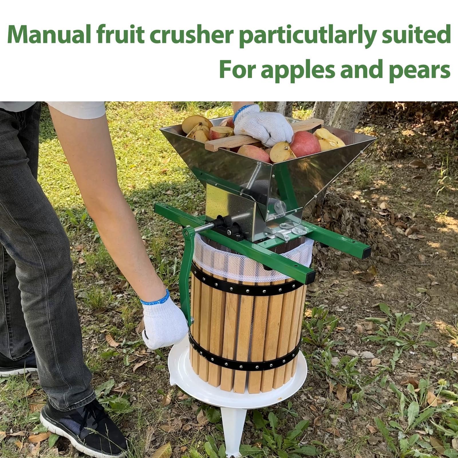 Saftpresse Manuell Arebos Obstpresse 18L & Obstmühle 7L – Manuell, Inkl. Presstuch Für Saft, Most Und Mehr Obstpresse Manuell