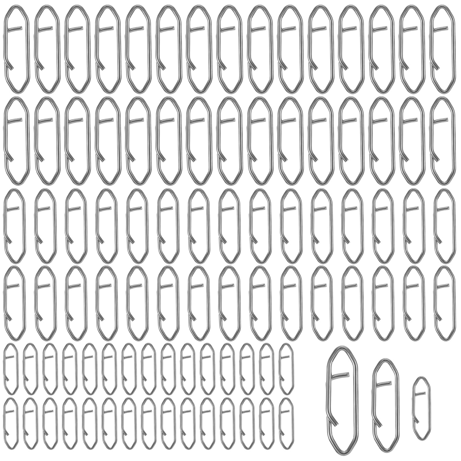 Xinjoduz 90 PCS Fishing Lure Quick Clips 3 Size Fishing Speed Clips Topwater Fish Power Speed Clip High Strength Stainless Steel Clip Fish Snap Connector for Lures Saltwater Freshwater