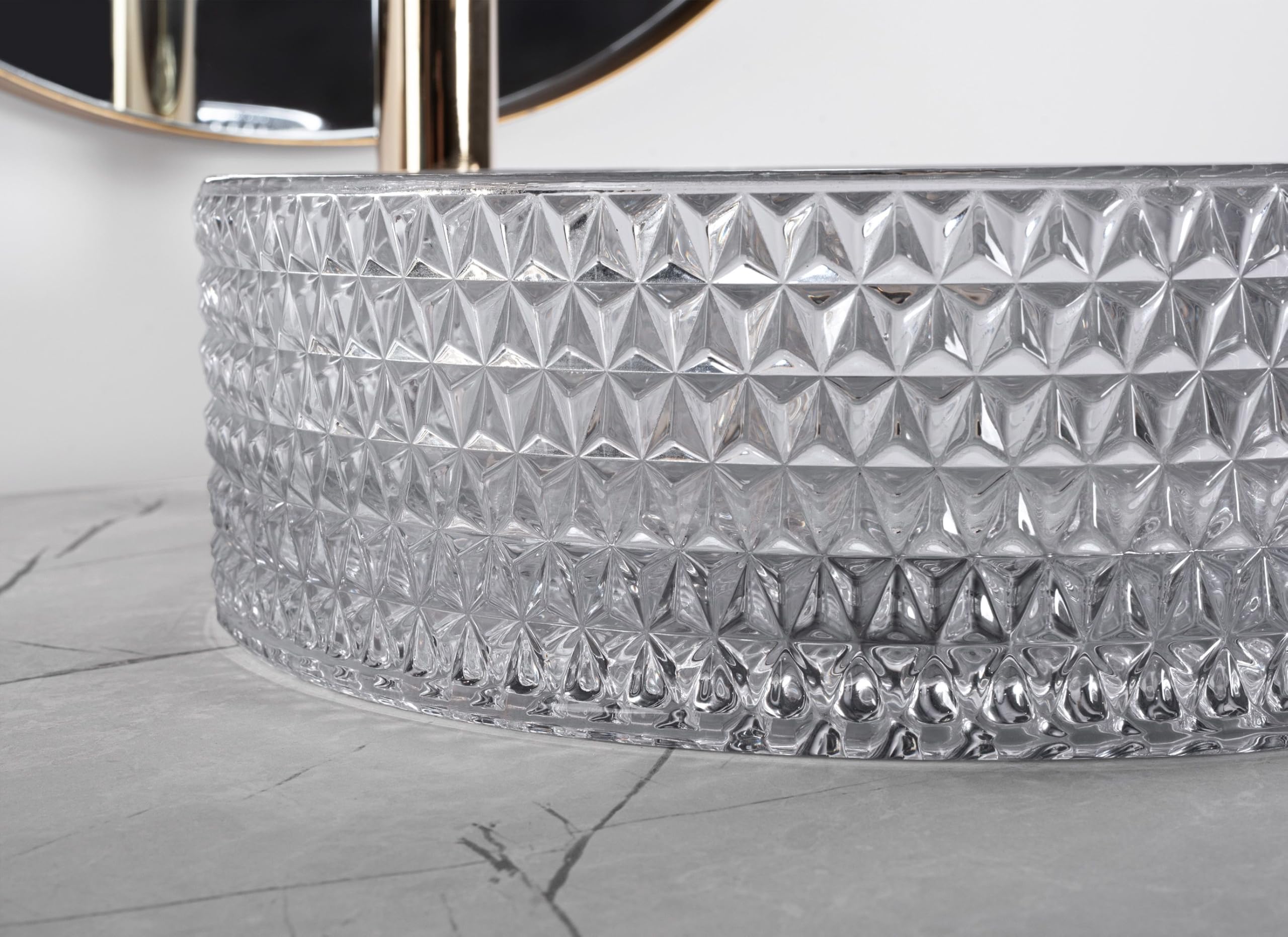 Lavabo Sobre Encimera Rea Cristal 35 Gris