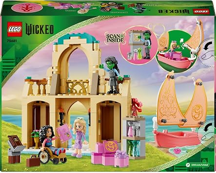 LEGO Wicked Glinda, Elphaba ve Nessarose, Shiz Üniversitesi’nde 75681-7 Yaş ve Üzeri Çocuklar için Oyuncak Tekne İçeren Bebek Evi Oyun Seti (304 Parça)