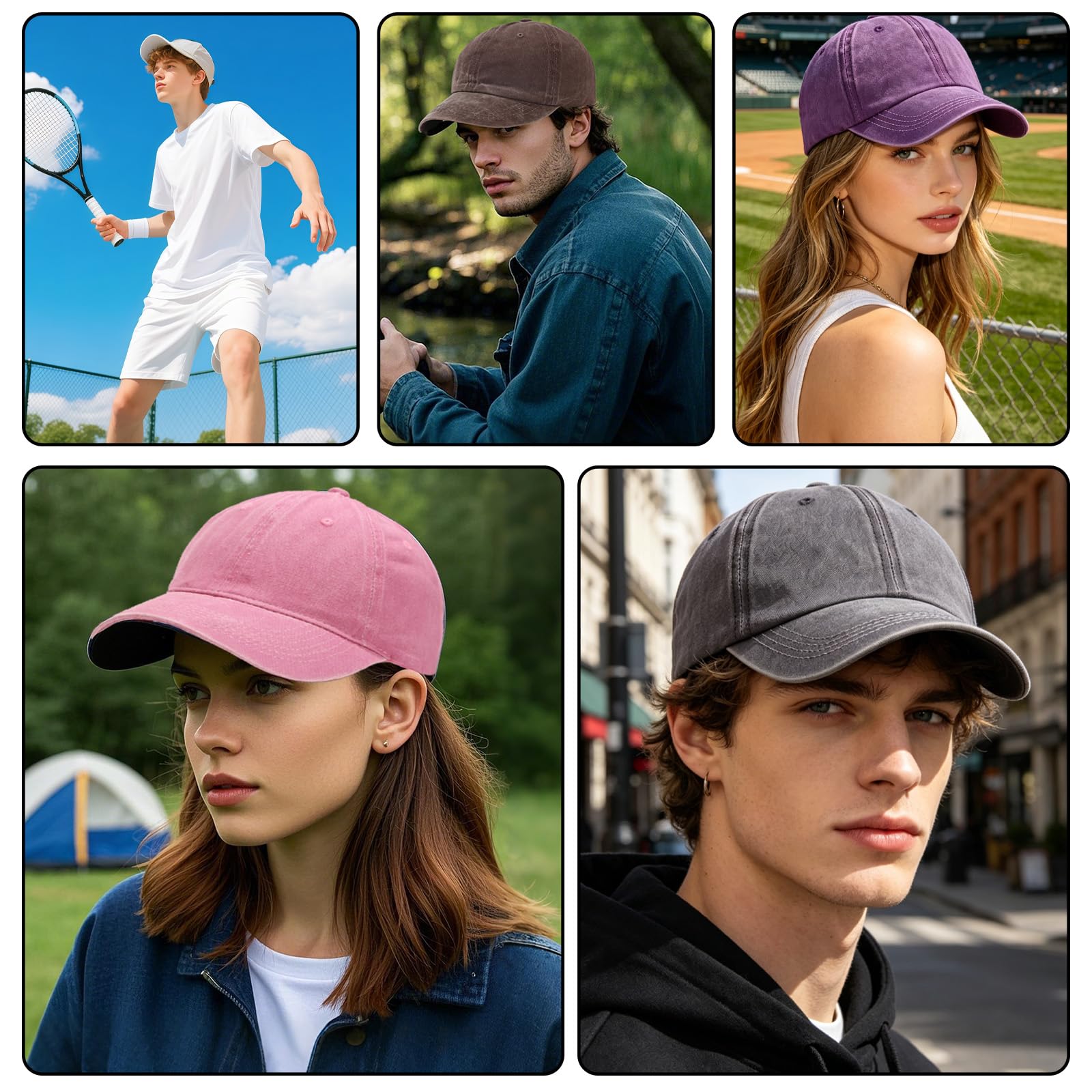 Retro Gorra Beisbol Mujer, Gorra de Gorra Beisbol Lavada y Desgastada, Gorra Mujer Verano, Visera para para Hombres y Mujeres