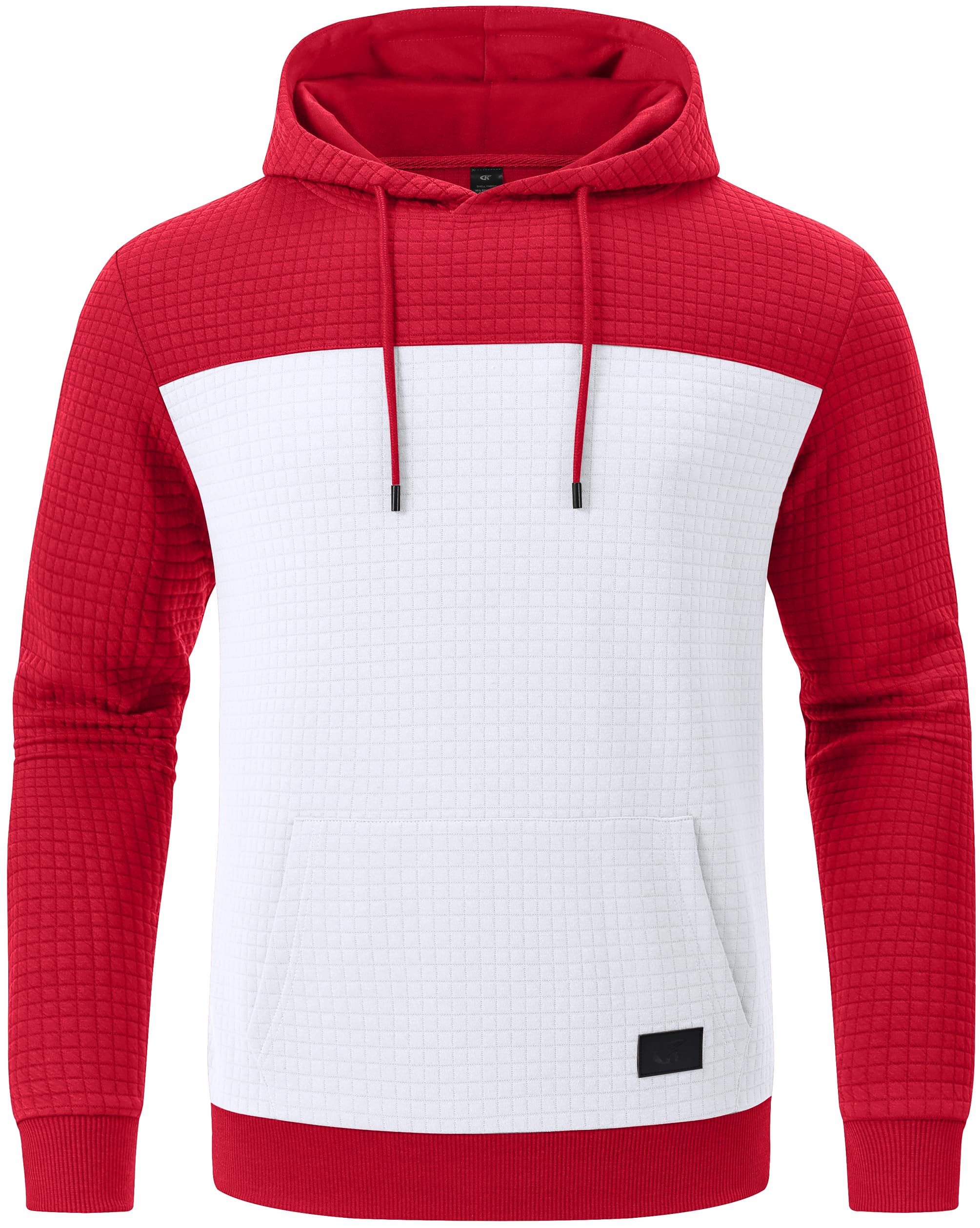 YuKaiChen Herren Pullover Herren Patchwork Hoodie Langarm Jacquard Kaputzenpullover Farbblock Sweatshirt mit Taschen