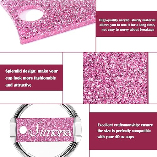 Miniatura 7 de Placa de identificación para vasos Stanley de 40 onzas, 12 unidades de placa de identificación acrílica personalizada en blanco compatible con