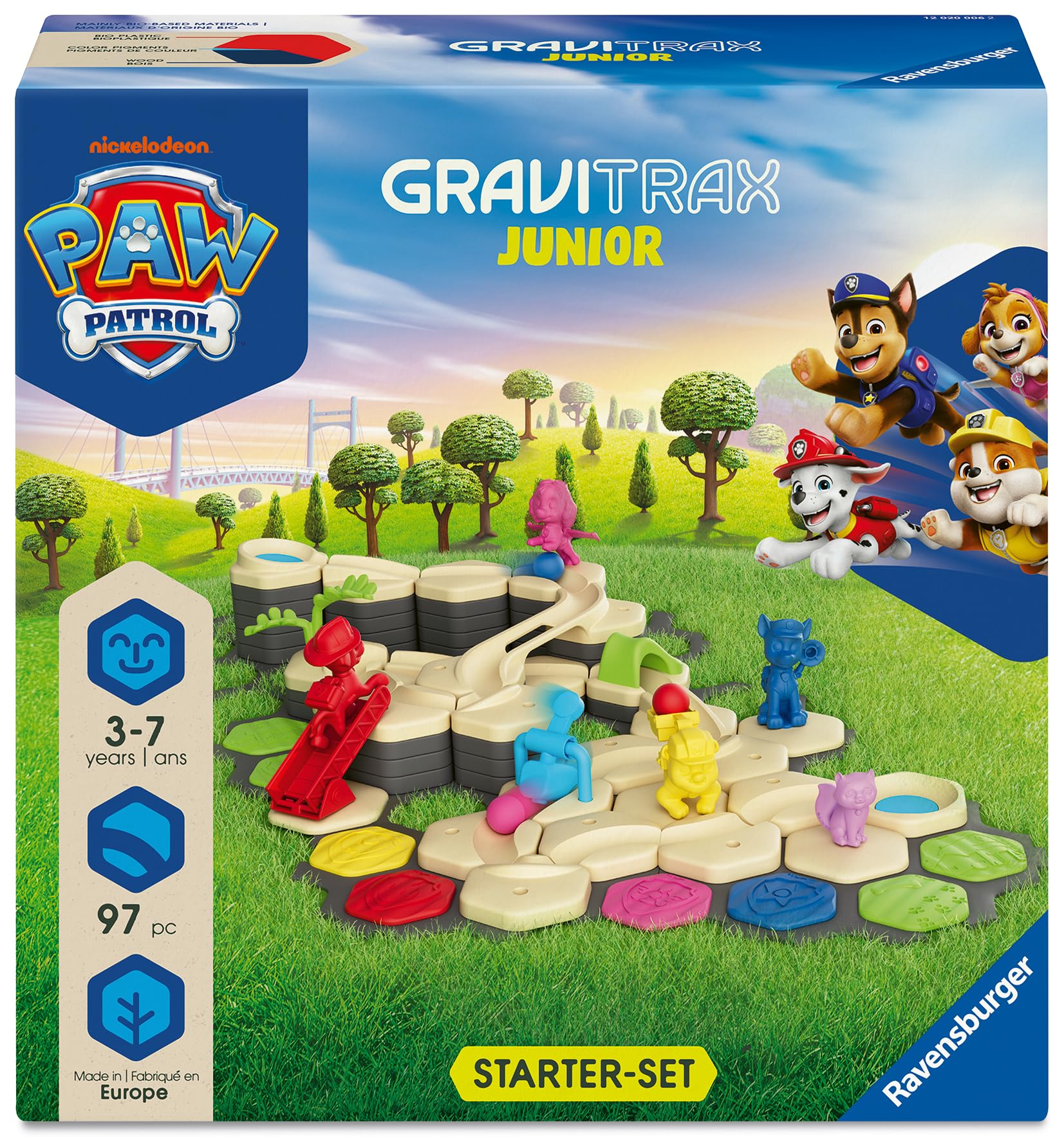 Ravensburger GraviTrax Junior PAW Patrol Starter-Set L 12020006 - Kugelbahn ab 3 Jahre - Murmelbahn und Konstruktionsspielzeug für Kinder - PAW Patrol Geschenk für Jungen und Mädchen