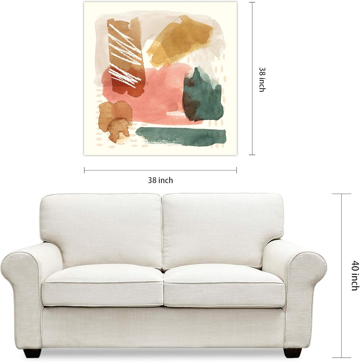 Empire Art Direct Ochre Echo III Frameless Free Floating Tempered Glass Panel Graphic Abstract Wall Art, 38 x 38 x 0.2, Ready to Hang
