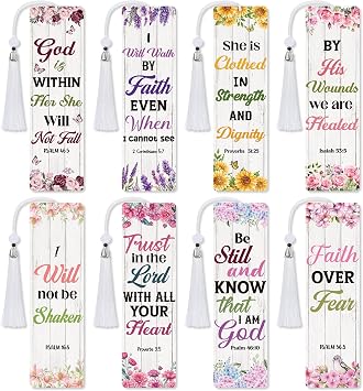 Sitsink Christian Diamond Art Kits - 8 Pcs Religious Diamond Art Bookmarks with Tassel