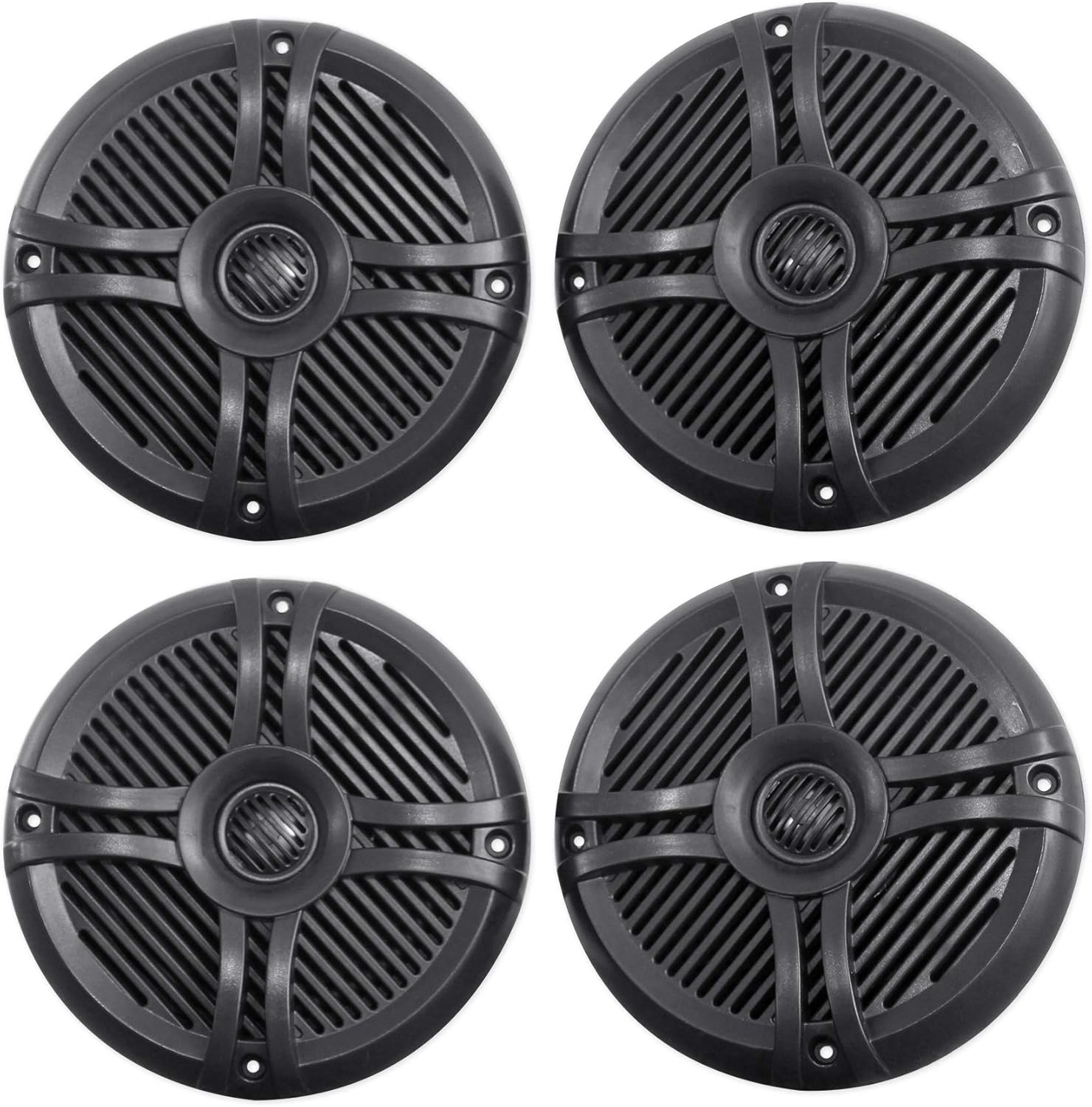 Rockville RMSTS65B Black 6.5 in 800-Watt Peak/200-Watt RMS 2-Way Waterproof Marine Boat Speakers, UV and Saltwater Resistant, for Boats, ATVs, and Outdoor Audio Systems, 4-Piece