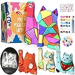 Paint Your Own Yoga Cat Lamp Kit, DIY Cat Crafts Night Light, Arts & Crafts for Kids Age 8-12, Art Supplies Painting Kit, Birthday Easter Party Holiday Gift for Teens Girls Boys Age 3 4 5 6 7 8+