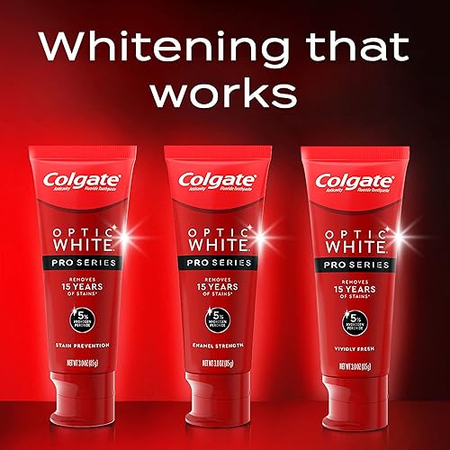 Miniatura 3 de Colgate Optic White Pro Series Pasta dental blanqueadora con 5% de peróxido de hidrógeno, resistencia al esmalte, tubo de 3 onzas