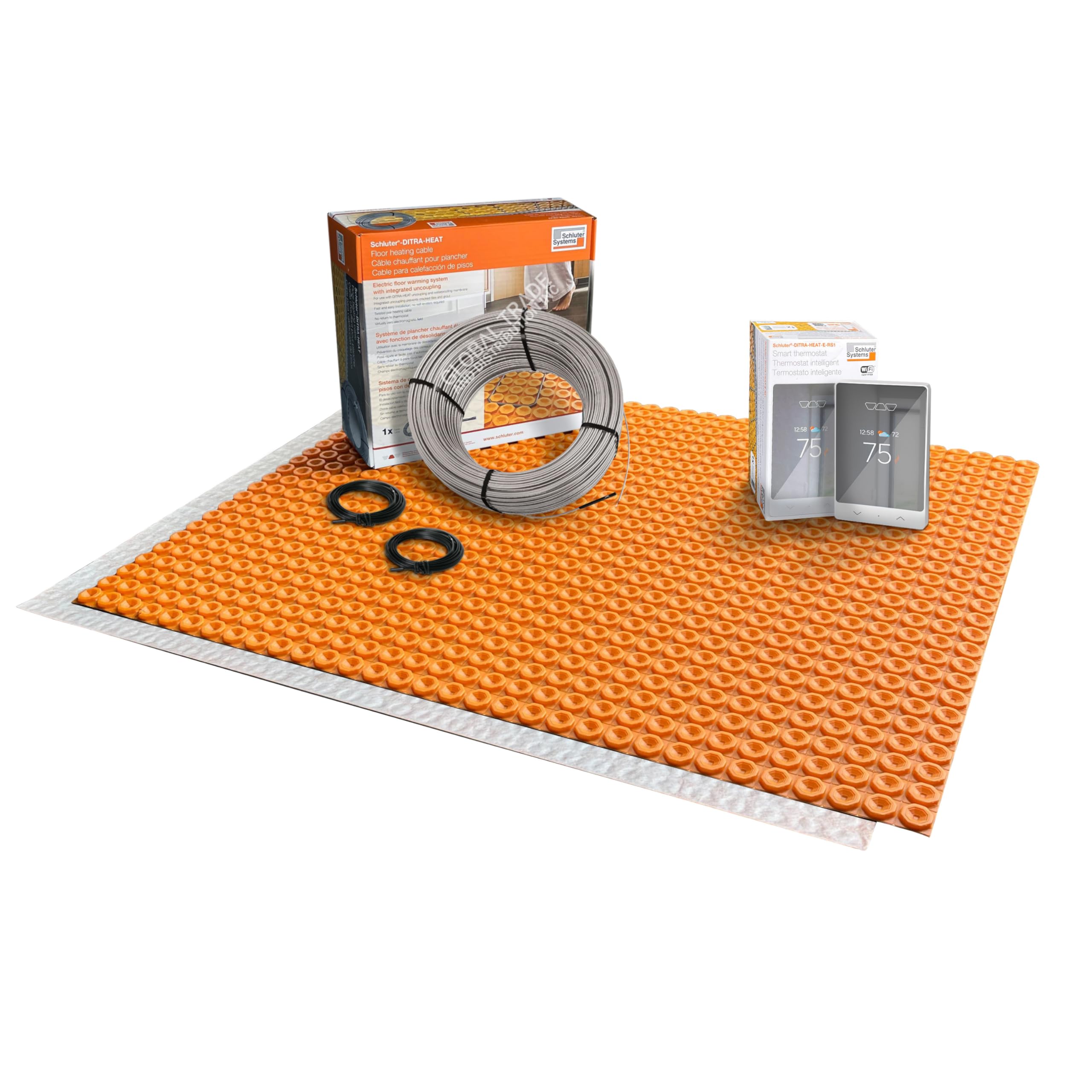 All-in-one Electric Radiant Floor Heating Kit 92 Sq Ft 120V with Smart WiFi Programmable Touchscreen Thermostat, Heating Uncoupling Membrane,