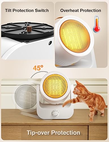 Miniatura 5 de Calentadores eléctricos para uso en interiores, oscilación ilimitada de 100, calentamiento instantáneo 2S, 1500 W, protección contra