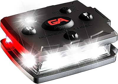 Guardian Angel Elite Micro Personal Safety Light Bar | Magnetic Hands-Free Mountable Flashlight | Lightweight with Rechargeable Battery (White/Red)