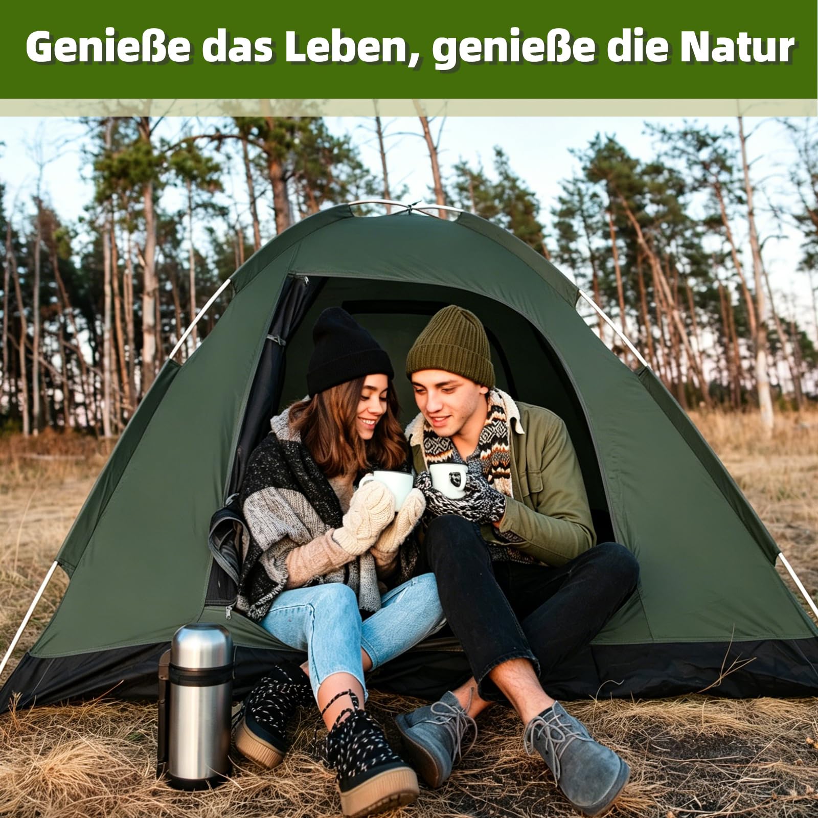 Zelt 3-4 Personen Camping Zelte Ultraleichte Kuppelzelt 2-5 Jahreszeiten Wetterfest Zelt Winddicht Wasserdicht mit Abnehmbare Außenzelt Klein Leicht Perfekt für Wandern Backpacking Camping Familien