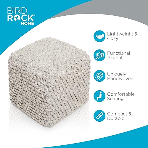 Miniatura 9 de BIRDROCK HOME Puf otomano para exteriores  Reposapiés impermeable para patio al aire libre  Puf grande para sala de estar  Gris oscuro